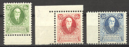 Liechtenstein, 1925, Birthday Of King Johann II, MNH, Michel 72-74 - Ongebruikt