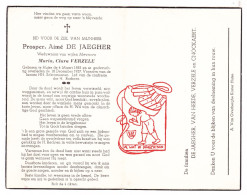 DP Prosper Aimé De Jaegher ° Huise Zingem 1883 † 1957 X Maria Clara Verzele // Van Heede Cnockaert - Devotion Images