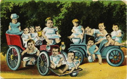 1818 - BEBES MULTIPLES  EN VOITURES SANS OUBLIER LE ......POT     1906 - Babies
