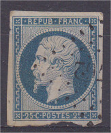 Napoléon N°10 25c Bleu Cote 45€ Oblitéré Aminci (les Timbres Scannés Sont Les Timbres Vendus) - 1852 Luis-Napoléon