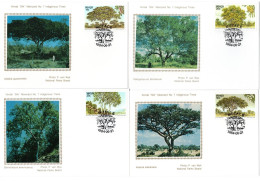 Venda - 1984 Indigenous Trees Silk Maxi Card Set # SG 95-98 , Mi 95-98 - Alberi