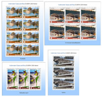 Finland Finnland Finlande 2024 Water Flora And Fauna Bird Triton Seal Orchid Nature Europa BeePost Set 4 Sheetlets MNH - Blocks & Sheetlets