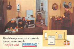 MO-24-357 : OUTARVILLE. PIERRE VIDEAU  CARTON PUBLICITAIRE  POUR LES INSTALLATIONS  PROPAGAZ - Otros & Sin Clasificación