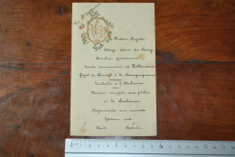 Ancien Menu Décor Léger De Feuillage Typographie Dorée Gaufrée Circa 1900 Vive Sainte Catherine Mr Edouard Misonne Ste - Menus