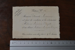 Voiture N°16 Mr Misonne Est Prié De Conduire à La Cérémonie & Au Diner Mme Maurice Duyek C 1900 Docteur WAUTHY Charleroi - Mariage