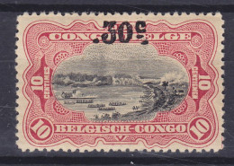 Belgian Congo 1922 Mi. 61, 30c. Auf 10c. Szene Am Kongo Overprinted Aufdruck, MH* (2 Scans) - Ungebraucht