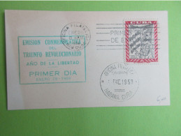 Primer Dia - Emision Conmemorativa Del Triunfo Révolucionario - Ano De La Libertad - 1959 - FDC