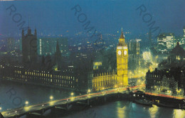 CARTOLINA  C9 LONDON,INGHILTERRA,REGNO UNITO-BIG BEN AND WESTMONSTER BRIDGE AT NIGHT-VIAGGIATA 1974 - Westminster Abbey