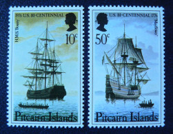 Pitcairn Yv. 555 & 557 Neufs ** (MNH) - 1976 - Bateaux - Voiliers - Barche