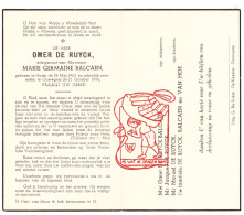 DP Omer De Ruyck ° Huise Zingem 1903 † Ouwegem 1954 X Marie Germaine Balcaen // Van Hoe - Devotieprenten