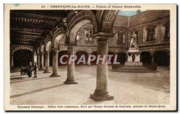 CPA Besancon Les Bains Palais Et Statue Granvelle - Besancon