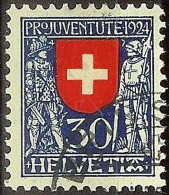 Schweiz Suisse Pro Juventute 1924: Soldaten XIV+XV Jhdt. Zu WI 32 Mi 212 Yv 217 Mit ⊙ LES BRASSUS (Zumstein CHF 20.00) - Gebraucht