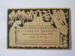 Rare! Embossing Funeral Card 115x76 Mm With 3D Effect From 1876/Carte Funeraire 115x76 Mm En Relief Avec Effet 3D De1876 - Funeral