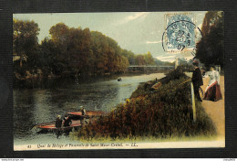 94 - CRETEIL - Quai De Halage Et Passerelle De Saint-Maur-Créteil - 1907 - (peu Courante) - Creteil