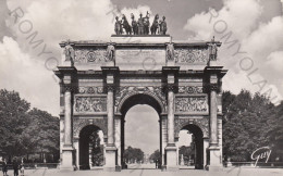 CARTOLINA  C9 PARIS,FRANCIA-ARC DE TRIOMPHE DU CARROUSEL (1806)-VIAGGIATA 1954 - Arc De Triomphe