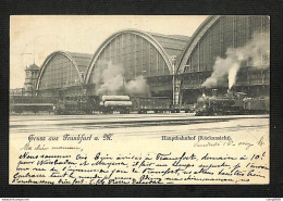 ALLEMAGNE - FRANKFURT - Gruss Aus FRANKFURT A. M. - Hauptbahnhof (Ruckansicht) - 1898 - Frankfurt A. Main