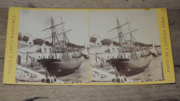 Vue Stéréoscopique Photographie XIXème , Andrieu A Paris : Goelette De ROYAN.....Caisse-40..........ROY-6 - Stereoscopic