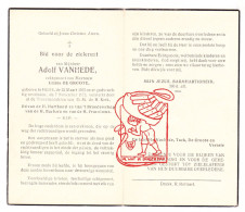 DP Adolf Vanhede ° Huise Zingem 1865 † 1953 X Emma De Groote // Tack Verzele - Andachtsbilder