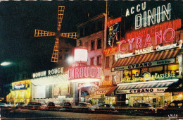 CARTOLINA  C9 PARIS,FRANCIA-LE MOULIN ROUGE LA NUIT-VIAGGIATA 1964 - Autres Monuments, édifices