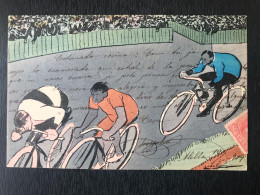 Carte Postalle Illustré Par Leal De Camara. Caricaturiste. Cyclistes. P. Lamm - Sciopero