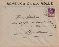 Motiv Brief  "Schenk & Cie. SA, Rolle" - Lausanne         1921 - Covers & Documents