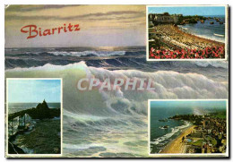 CPM Biarritz La Grande Plage Et Les Casinos Vue Generale De La  - Biarritz
