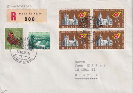 R Brief  Oron-la-Ville - Glarus        1955 - Storia Postale