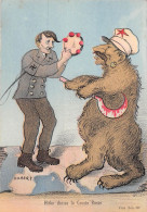 MO-24-375 : CARTE ILLUSTREE. SECONDE GUERRE MONDIALE. HITLER DRESSEUR D'OURS. LE COUSIN RUSSE. RUSSIE - Guerra 1939-45