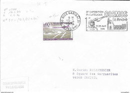 ALPES MARITIMES 06  -  NICE  - FLAMME N° 3511  3E EXPOSITION  PHILATELIQUE COSMOS ST ANDRE 27 28 AVRIL  - 1974 - Mechanical Postmarks (Advertisement)