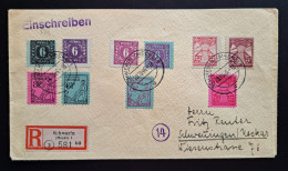 Mecklenburg-Vorpommern 1946, Reko-Brief Schwerin Nach Schwenningen Buntfrankatur - Cartas & Documentos