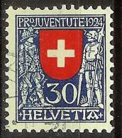 Schweiz Suisse Pro Juventute 1924: Soldaten XIV+XV Jhdt. Zu WI 32 Mi 212 Yv 217 Mit Feinem Eck-⊙  (Zumstein CHF 20.00) - Gebraucht