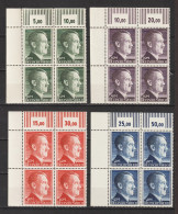 Adolf Hitler  MiNr. 799-802 B ** Bogenecken - Unused Stamps