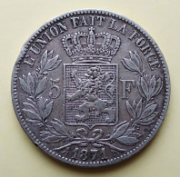 - BELGIQUE - 5 Francs Léopold II 1871 - - 5 Francs