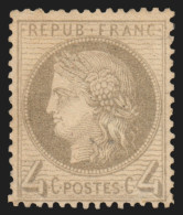 N°52, Cérès 4c Gris, Neuf * Légère Trace De Charnière - TB - 1871-1875 Cérès