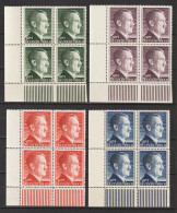 Adolf Hitler  MiNr. 799-802 B ** Bogenecken - Unused Stamps