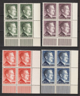 Adolf Hitler  MiNr. 799-802 B ** Bogenecken - Unused Stamps