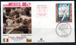 MEXICO 86 MESSICO 1986 SOCCER FIFA WORLD CUP CALCIO ITALIA ITALIE - BULGARIA 1-1 CIUDAD DE MEXICO FDC COVER - Mexiko