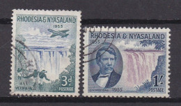 NYASSALAND, 1955, Cancelled Stamp(s), Victoria Falls Discovery, Mich 17-18, Scannr.u 504 - Rodesia & Nyasaland (1954-1963)