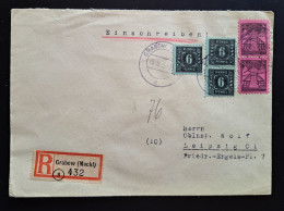 Mecklenburg-Vorpommern 1946, Reko-Brief Grabow Nach Leipzig MiF - Storia Postale