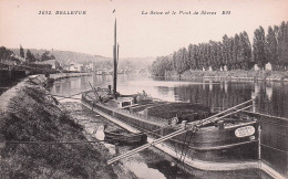 Meudon -  La Seine Et Le Pont De Sevres - Peniche  -  Amencia -  Mengal , Proprietaire  -  CPA °J - Meudon