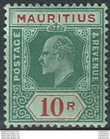 1910 Mauritius Edoardo VII 10r. MNH SG. 195 - Andere & Zonder Classificatie