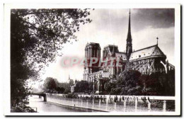 CPA Paris Notre Dame Et Le Square De L Archeveche - Notre-Dame De Paris