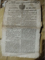 Newspaper GAZZETTA DI MILANO 1822. Prussia Germany Foreign Jewish Doctors Are Allowed To Practice Their Profession - Before 1900