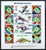 Maldives 2014 Football Soccer World Cup Set Of 2 Sheetlets MNH - 2014 – Brésil