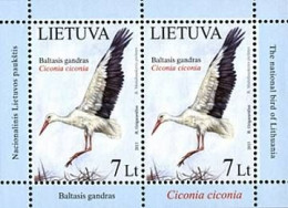 Lithuania 2013 . White Stork. M/S Of 2 .  Michel # 1130 KB - Lituanie