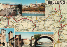 CARTOLINA  ITALIA BELLUNO SALUTI VEDUTINE Italy Postcard ITALIEN Ansichtskarten - Saluti Da.../ Gruss Aus...