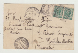 CARTOLINA POSTALE VIAGGIATA NEL 1915 VERSO MACERATA WW1 - Marcofilía