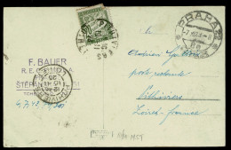 Ref 1644 - 1923 Prag Praha Postcard - To France With Postage Due - Czechoslovakia Czech Rep - Lettres & Documents