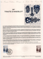 - Document Premier Jour LE TRAITÉ D'ANDELOT 587-1987 - - Documents Of Postal Services