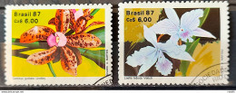 C 1572 Brazil Stamp 50 Years Brazilian Society For Orquidaphic Flora Orquidea 1987 Complete Series Circulated 7 - Usados